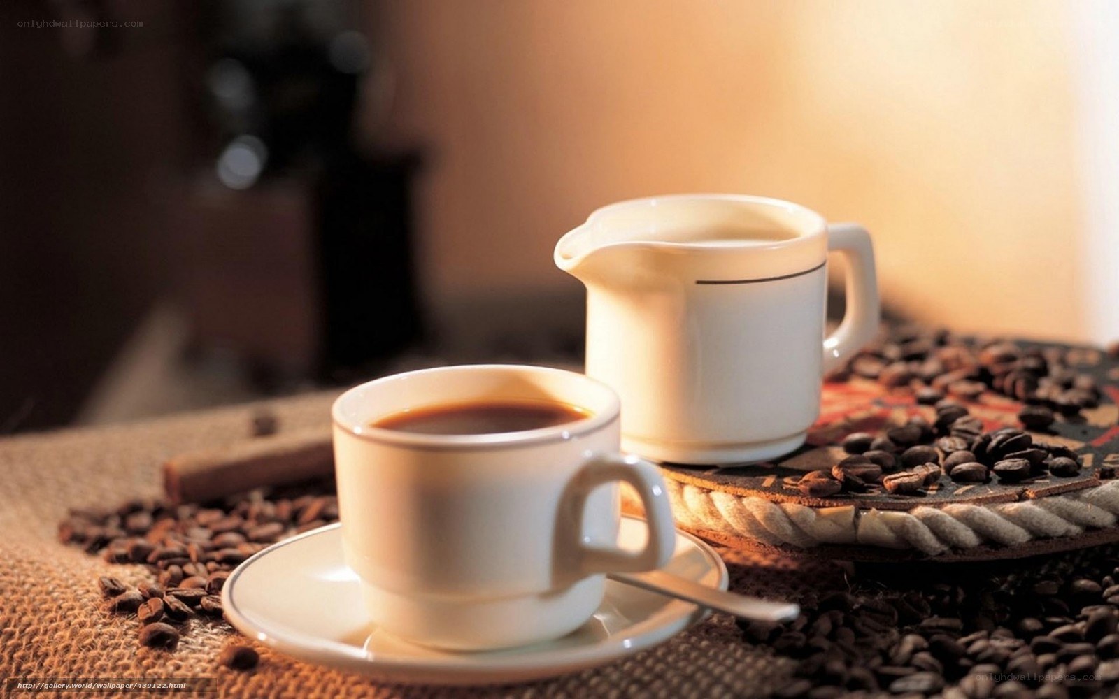 coffee with cream and beans