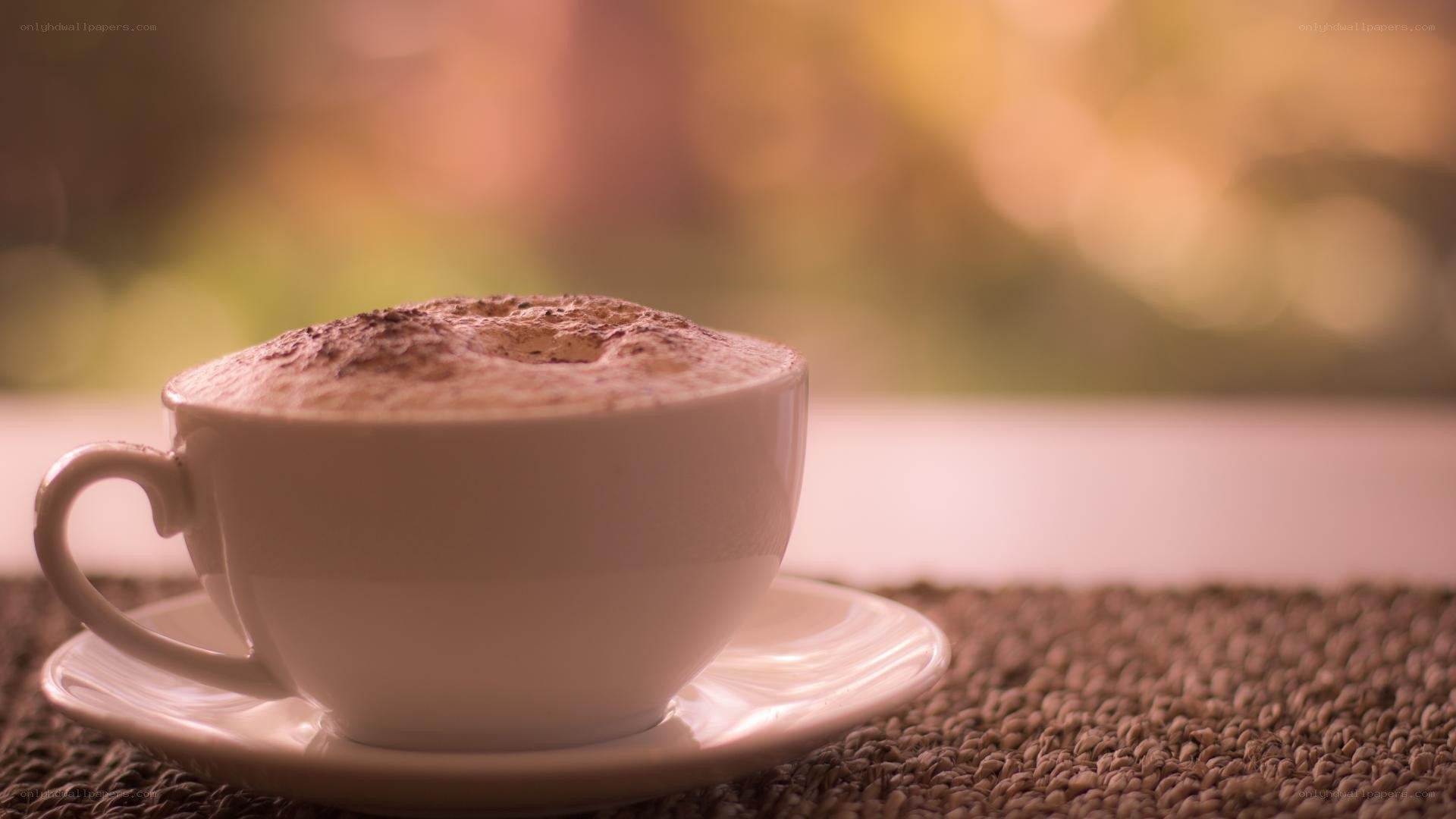 coffee with foam and cocoa