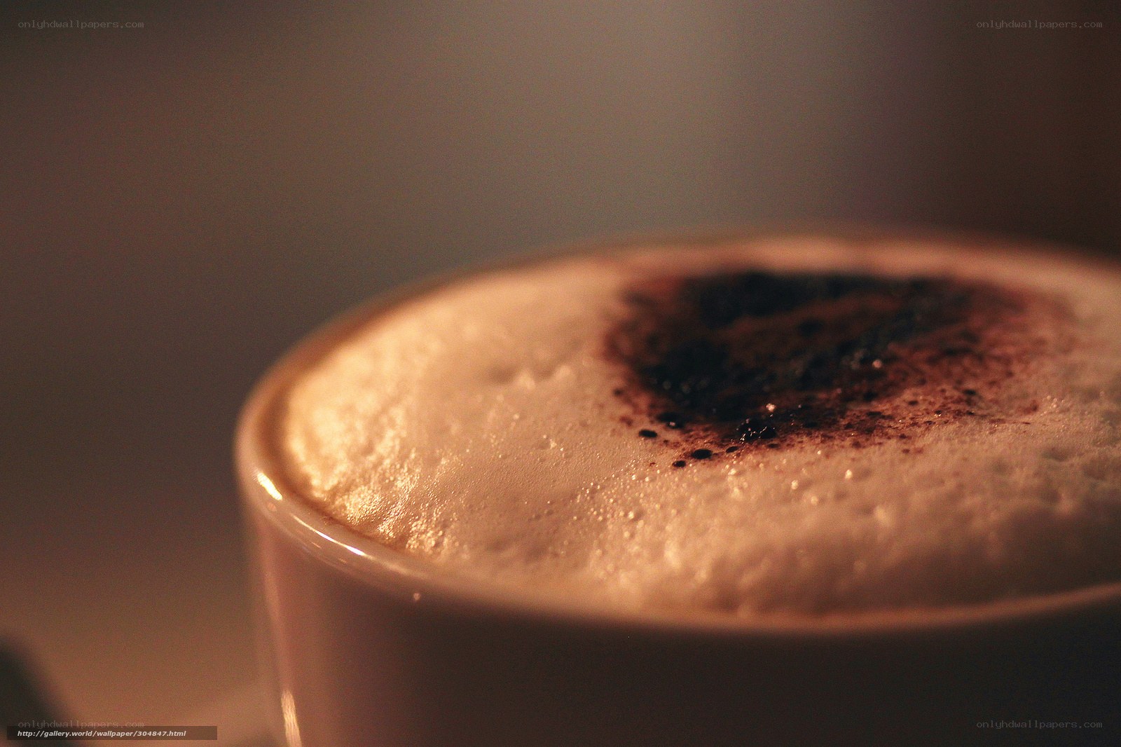 coffee with foam and cocoa