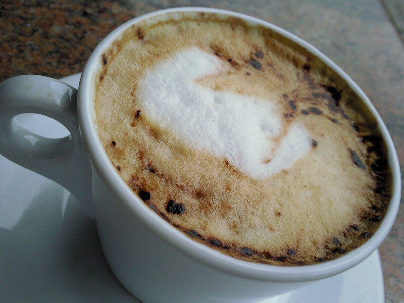 Coffee with Foam Art — White