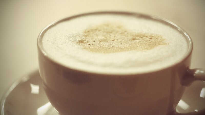coffee with foam in a cup