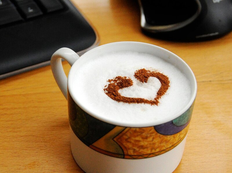 coffee with heart design