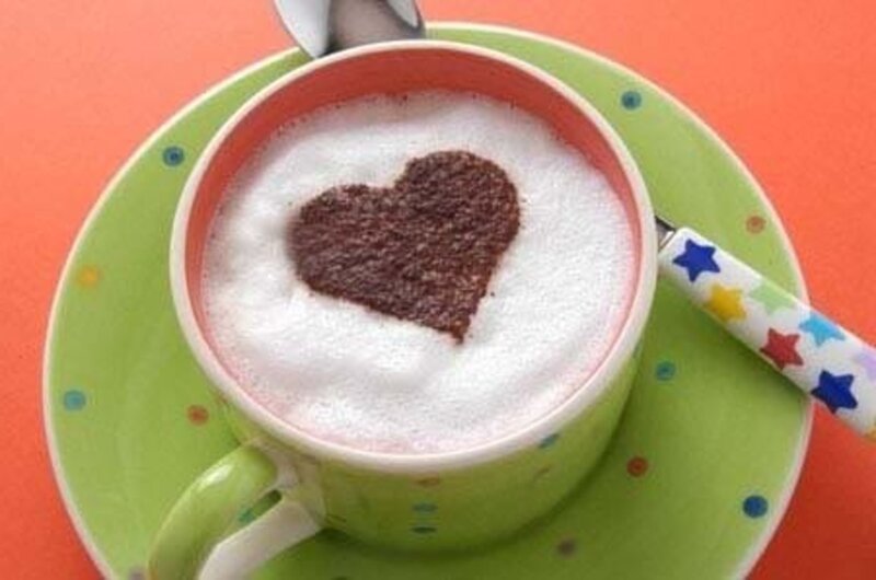 Coffee with Heart Design — Green