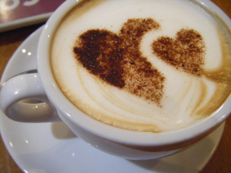 Coffee with Heart Design — White, Calm, Photograph, Cup