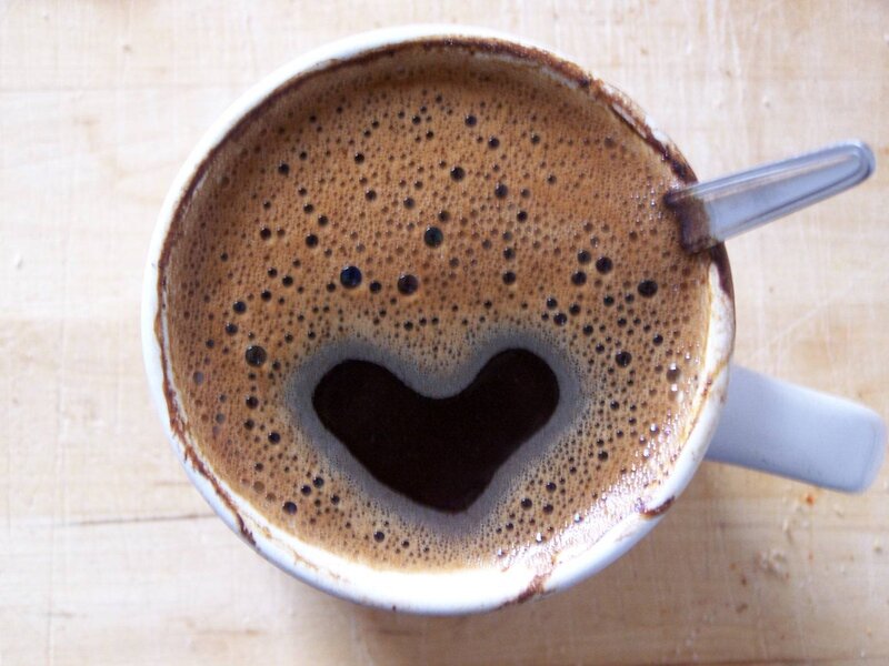 Coffee with Heart Foam — Brown