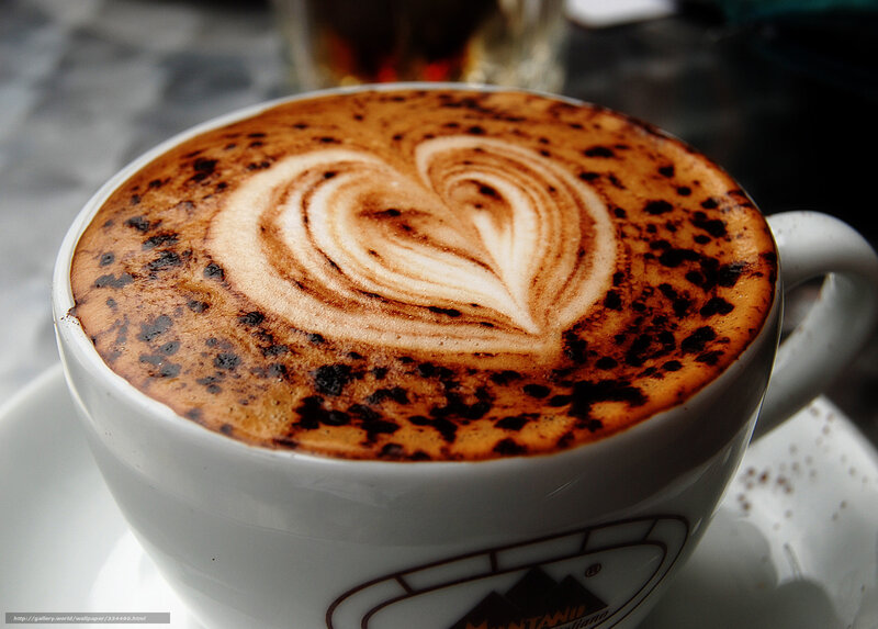 coffee with heart latte art
