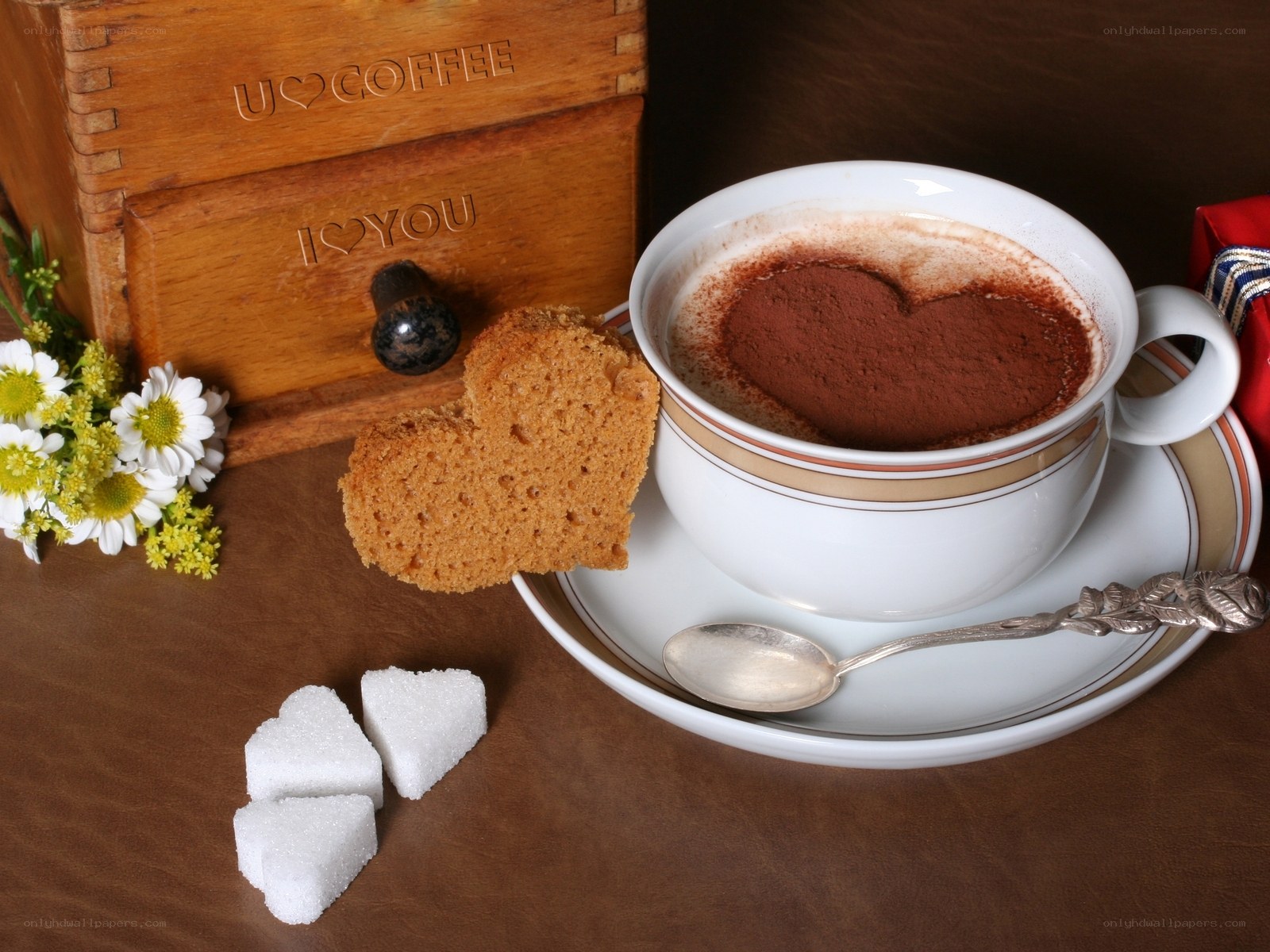 coffee with heart-shaped cocoa