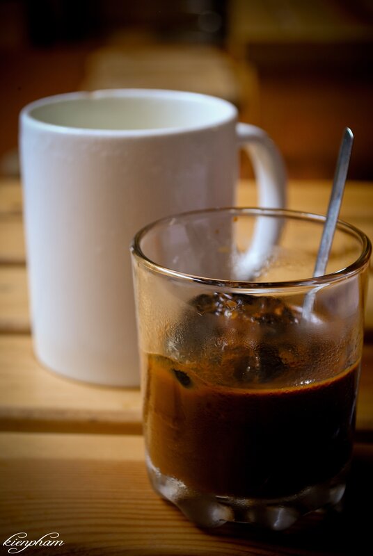 coffee with ice cubes