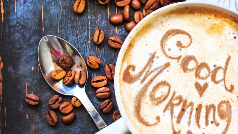 Coffee with Latte Art — Brown, Calm, Morning, Photograph, Spoon