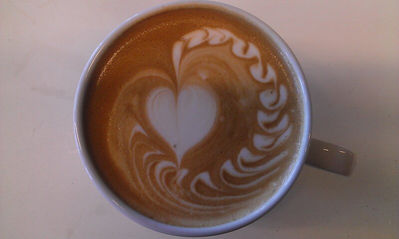 Coffee with Latte Art — Brown, Calm, Photograph, Cup, Handle