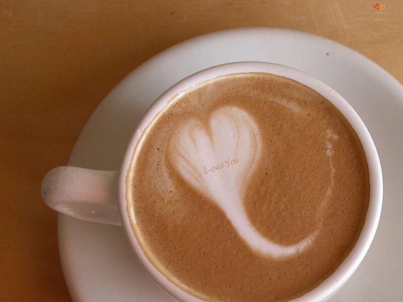 Coffee with Latte Art — Brown, Calm, Photograph, Cup, Saucer, Table