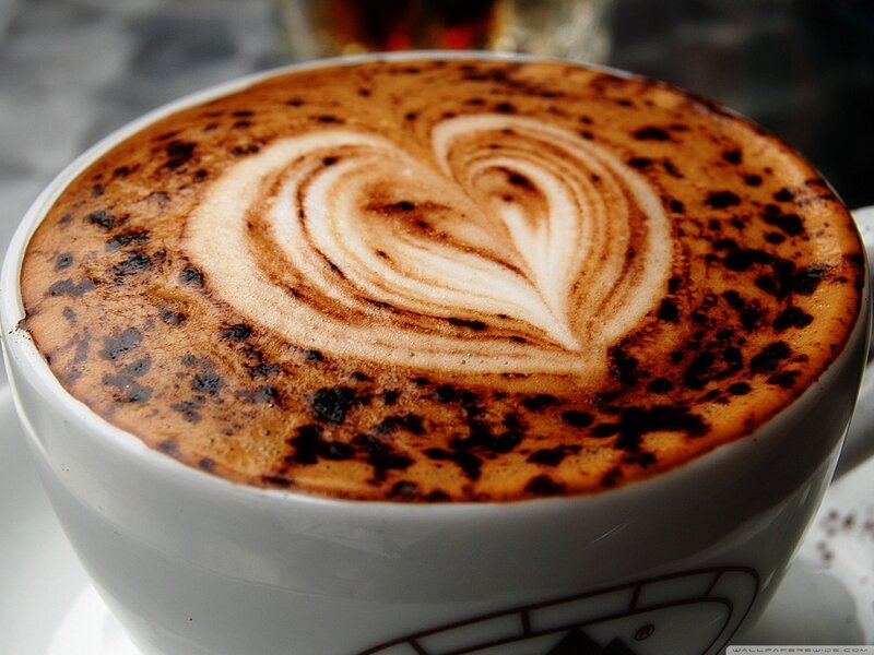 Coffee with Latte Art — Brown, Calm, Photograph