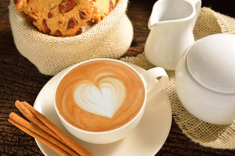 Coffee with Latte Art — Brown, Cozy, Morning, Photograph