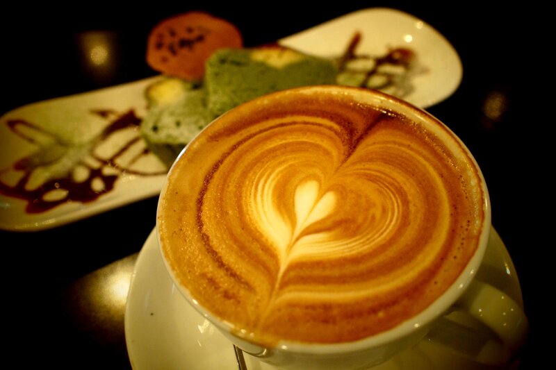 Coffee with Latte Art — Brown, Cozy, Night