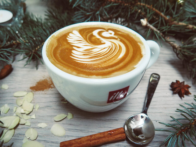 Coffee with Latte Art — Brown, Cozy, Winter