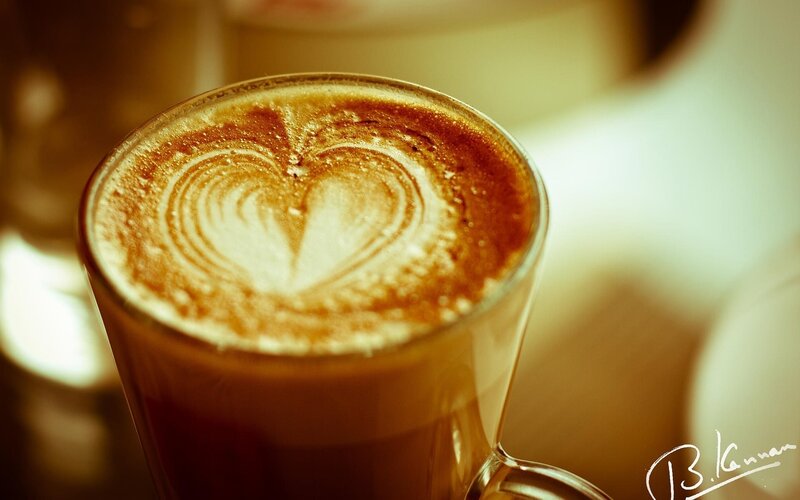 Coffee with Latte Art — Brown, Warm