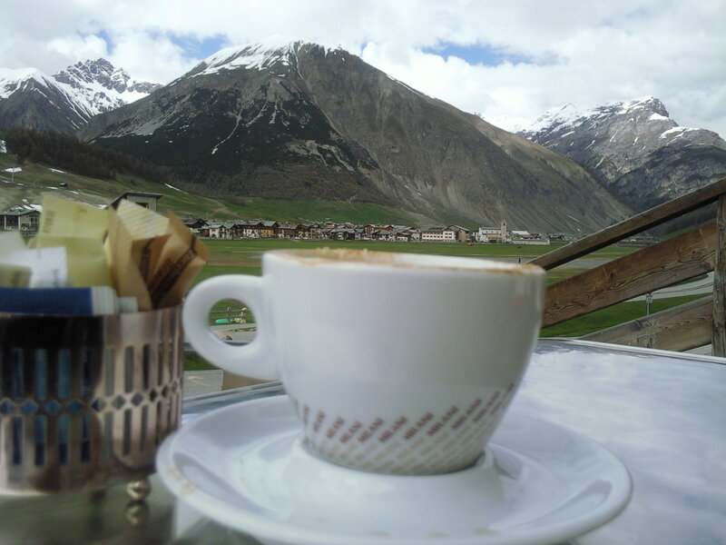 Coffee with mountain view