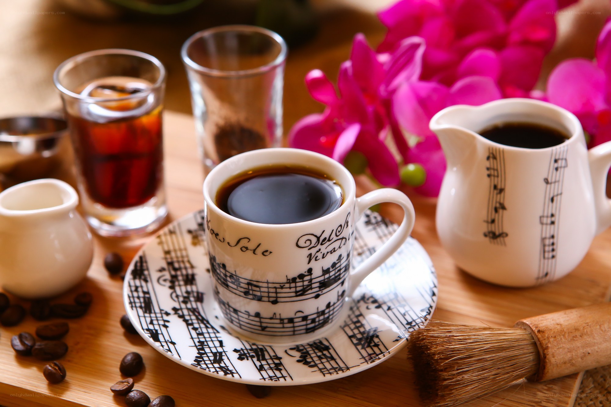 coffee with musical notes