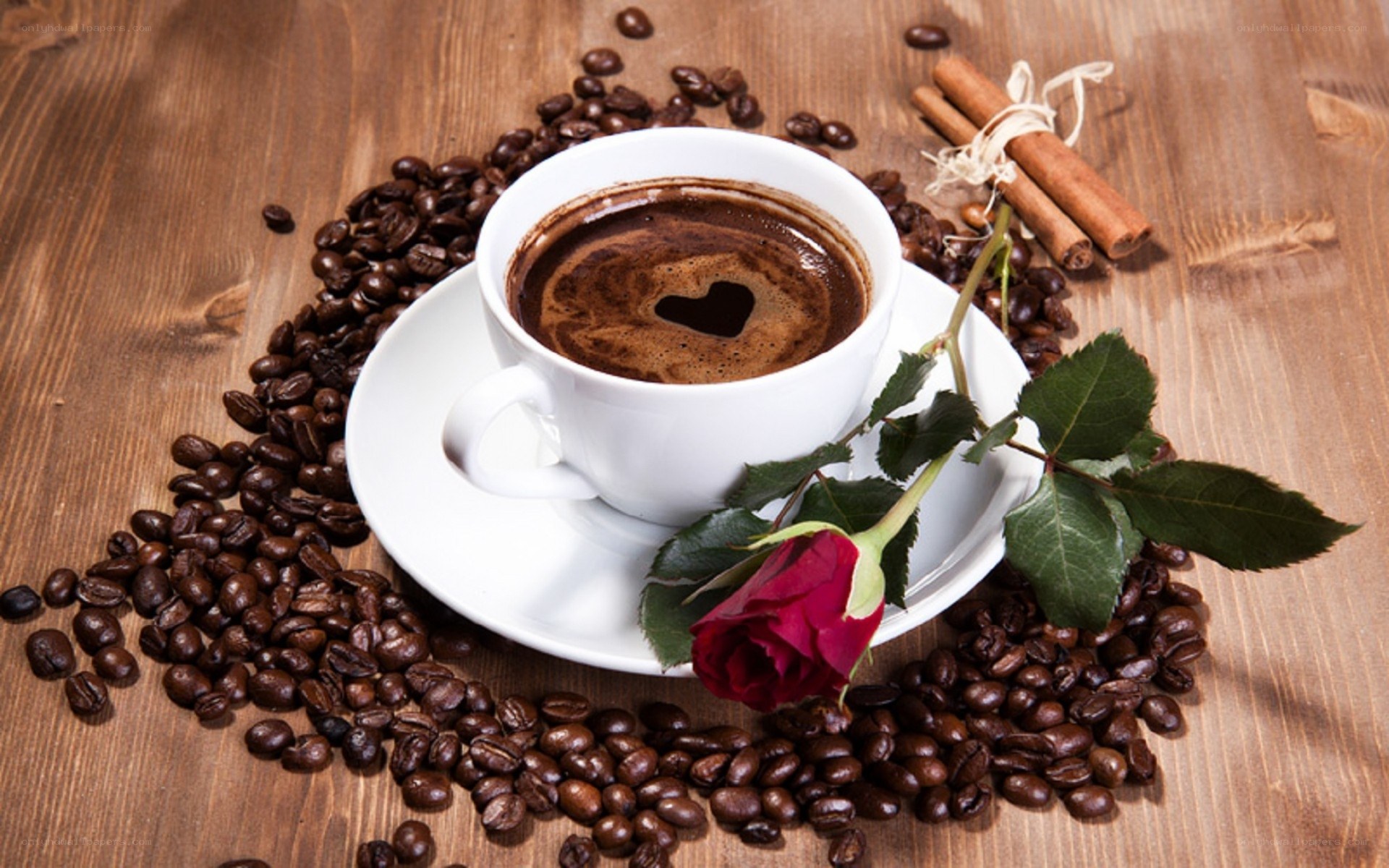 coffee with rose and cinnamon