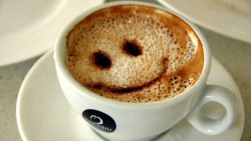 coffee with smiley face
