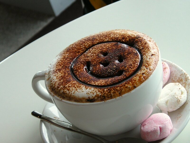 coffee with smiley face