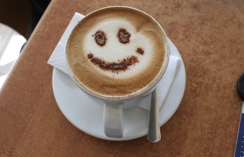 Coffee with Smiley Face — Brown, Calm