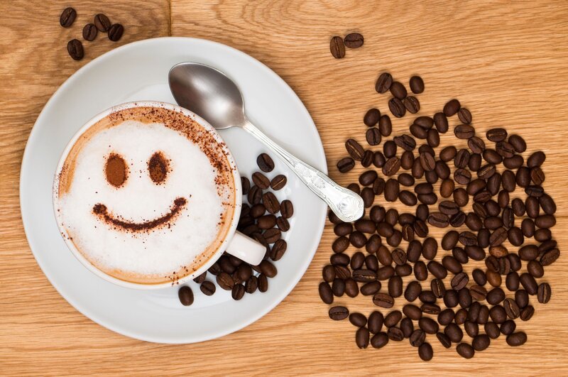 Coffee with Smiley Face — Brown