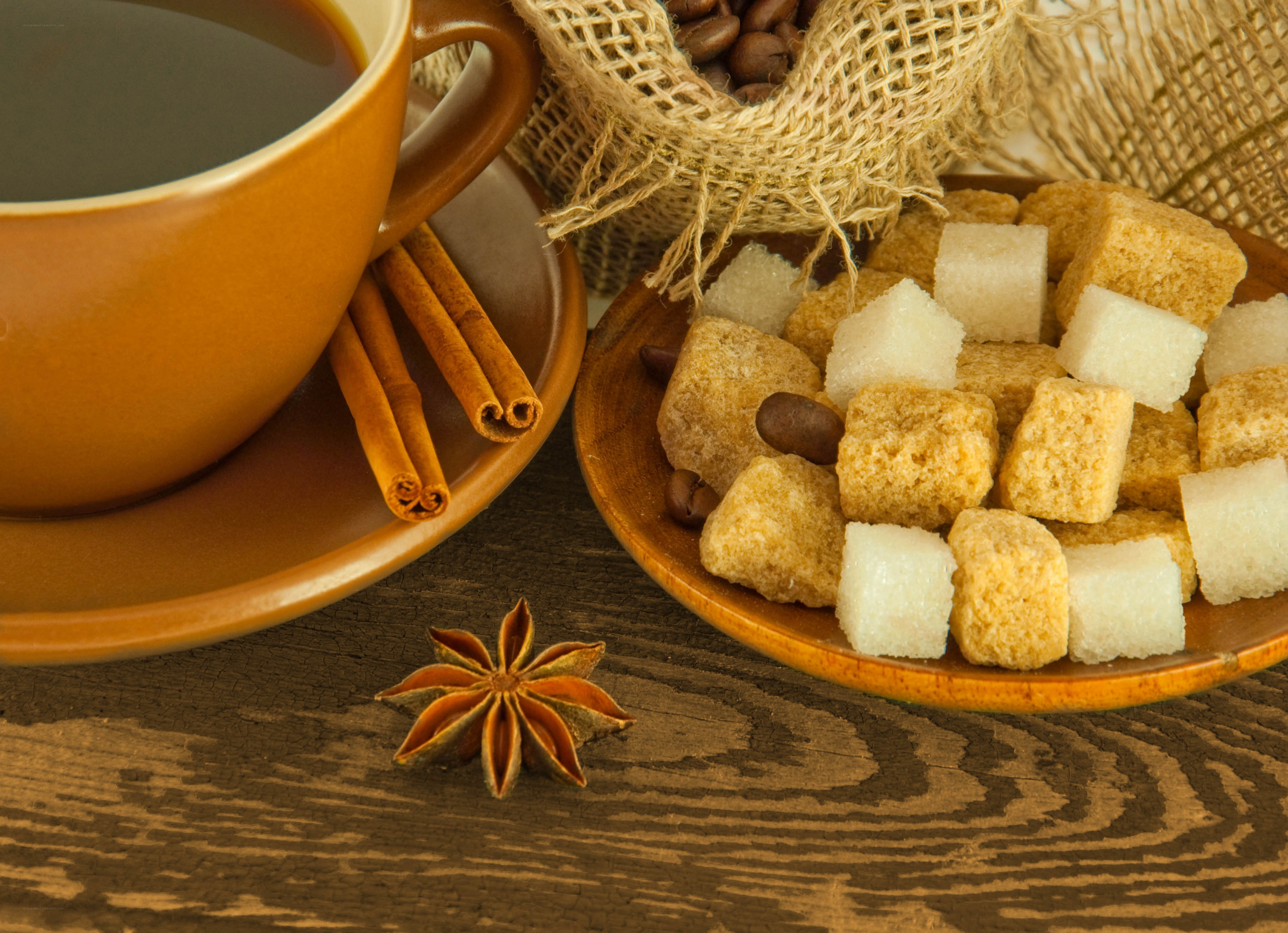 coffee with sugar cubes