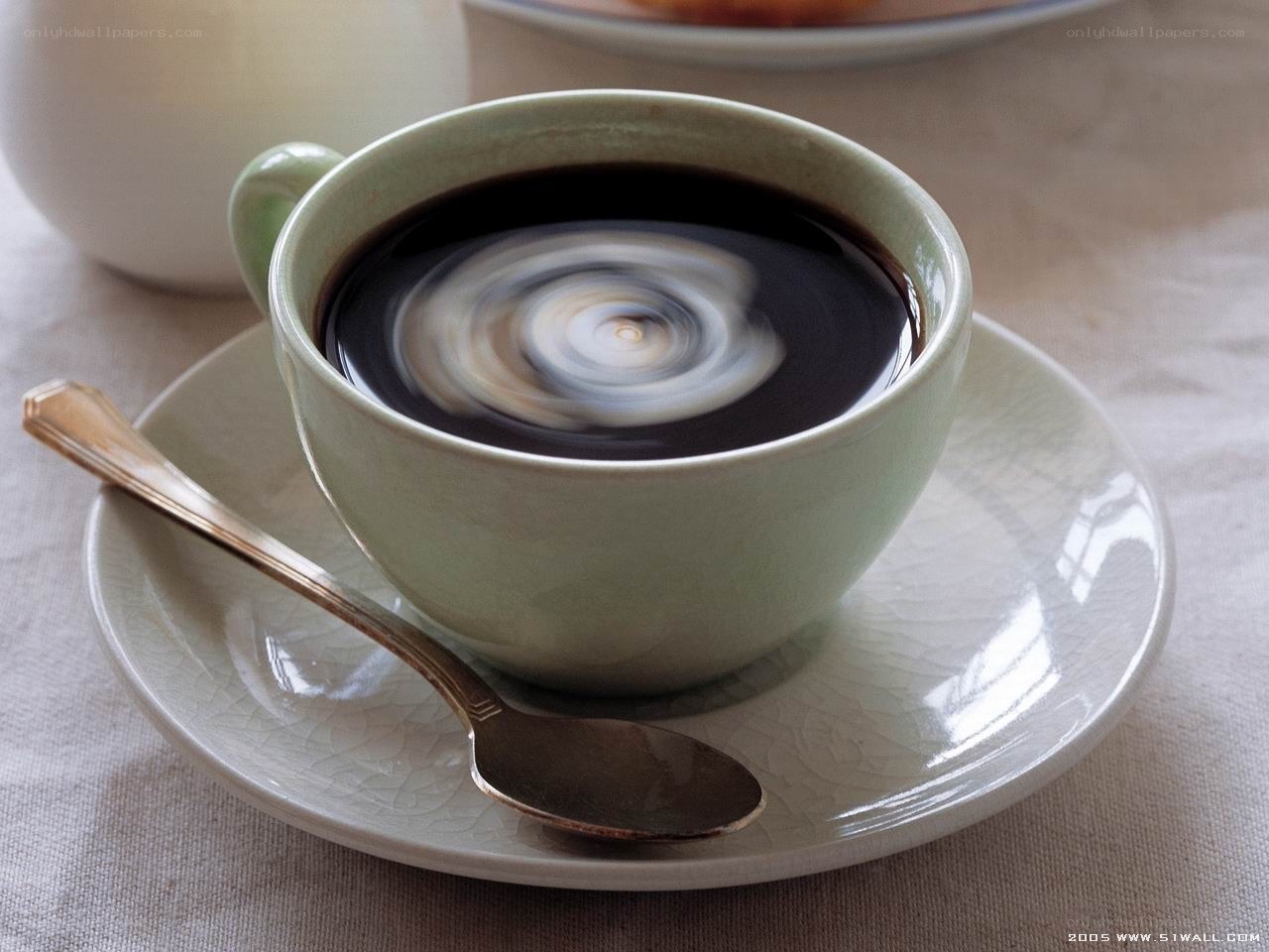 coffee with swirling cream