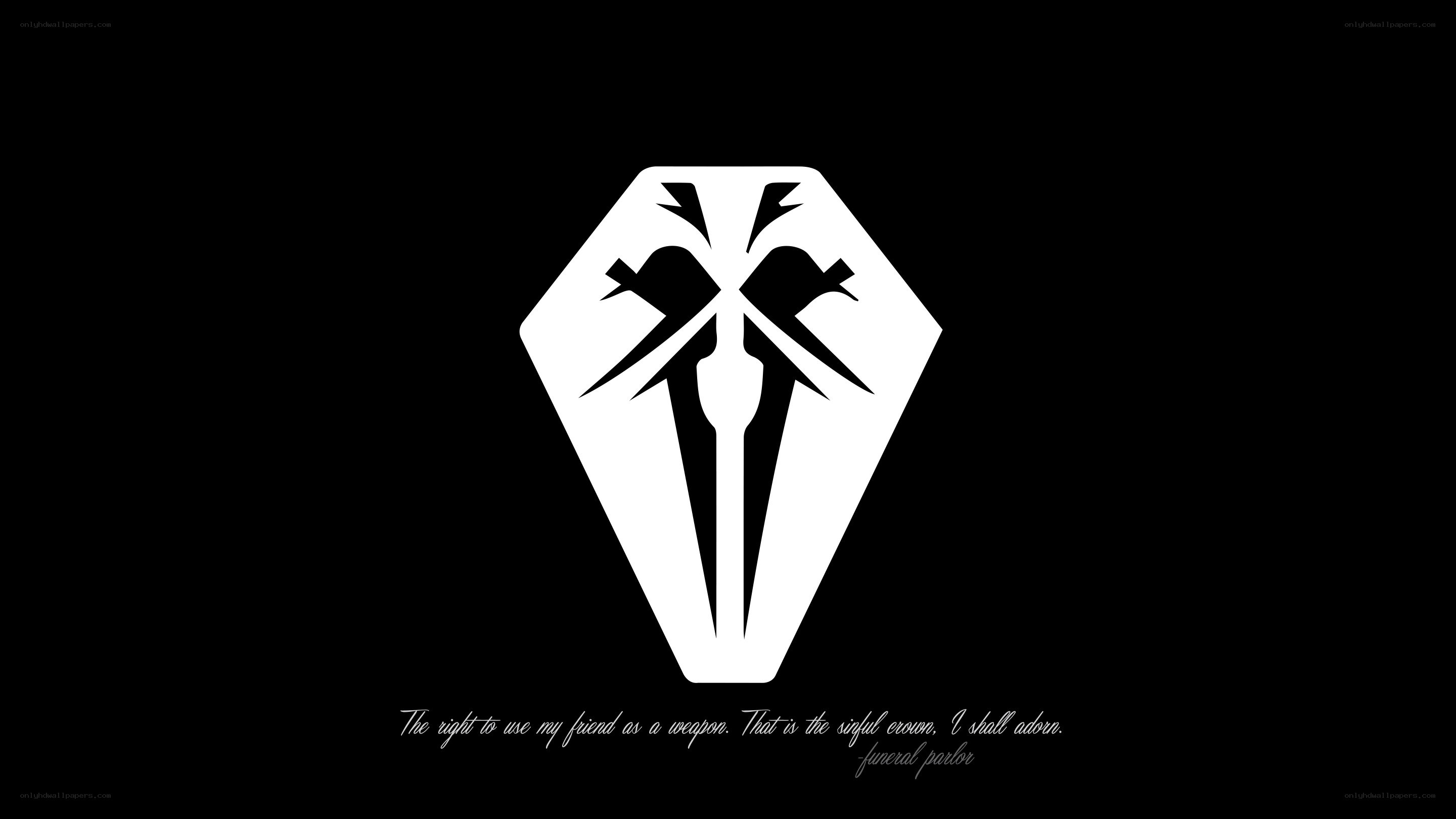 Coffin symbol with quote