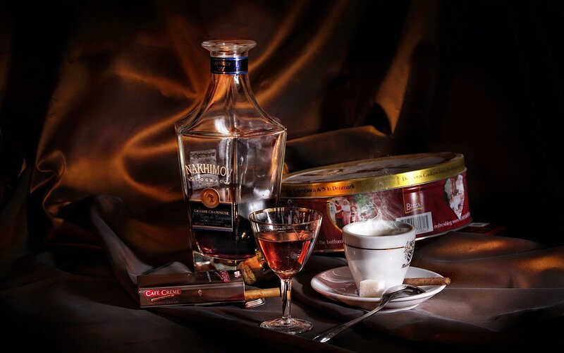 Cognac and Coffee Setup