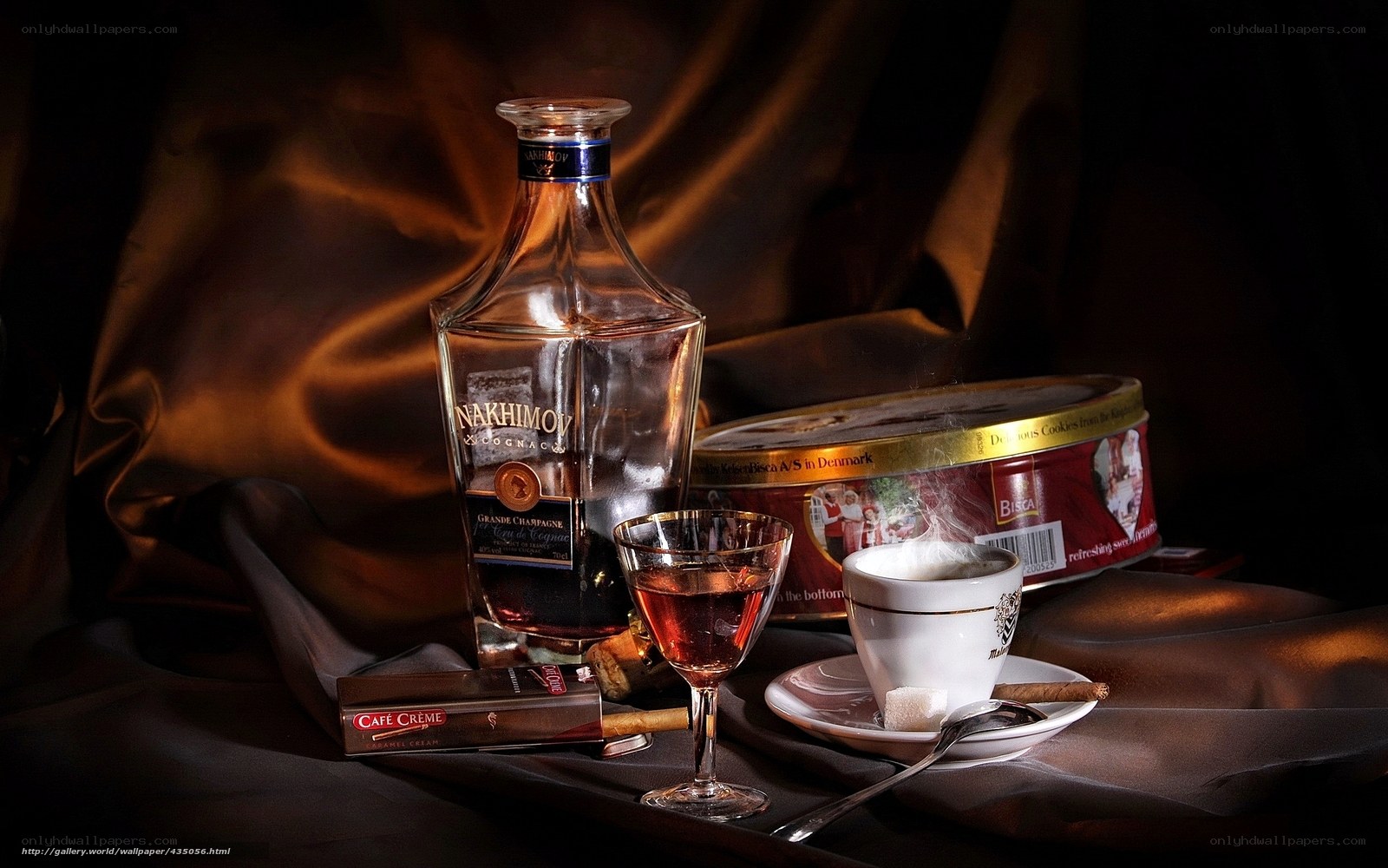 Cognac and coffee still life