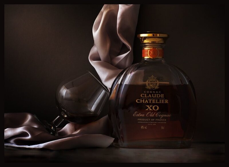 Cognac bottle and glass