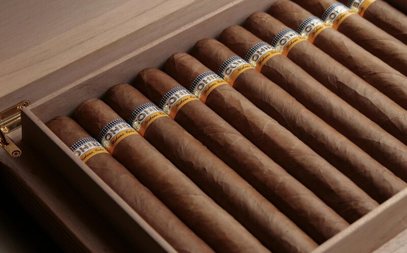 Cohiba cigars in wooden box