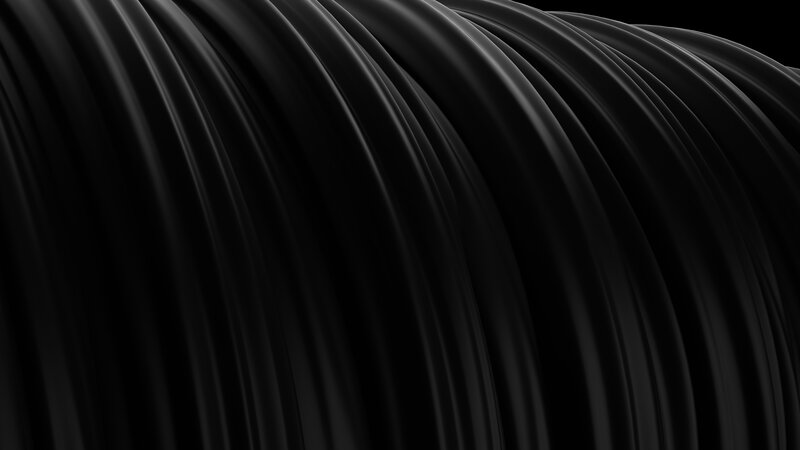 Coiled Black Cable — Minimalist