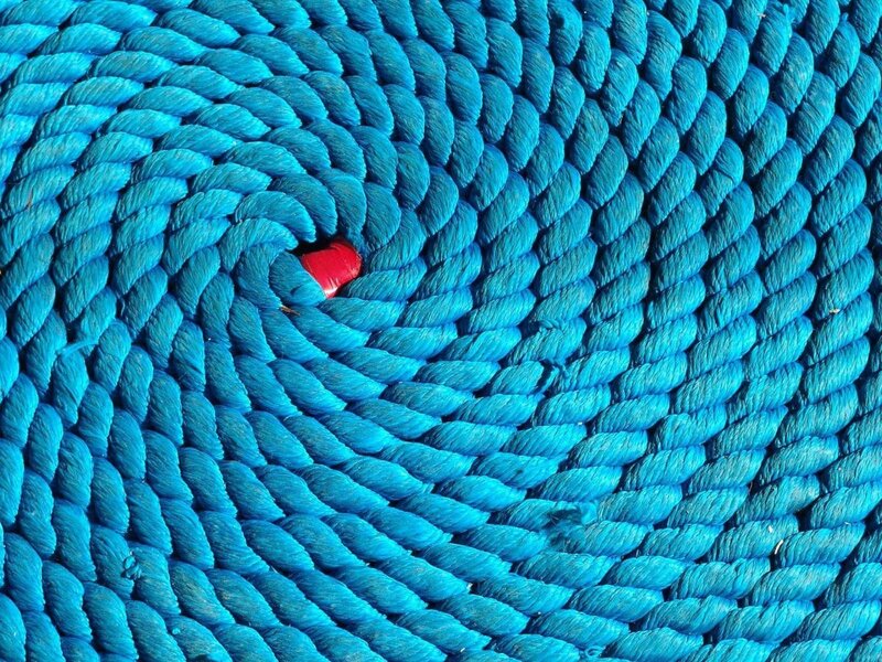 Coiled Blue Rope — Red Object