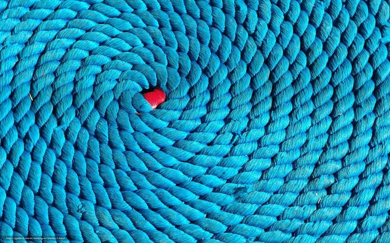 Coiled Blue Rope — Textured, Photograph, Red Object