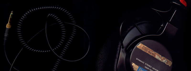 coiled cable and headphones