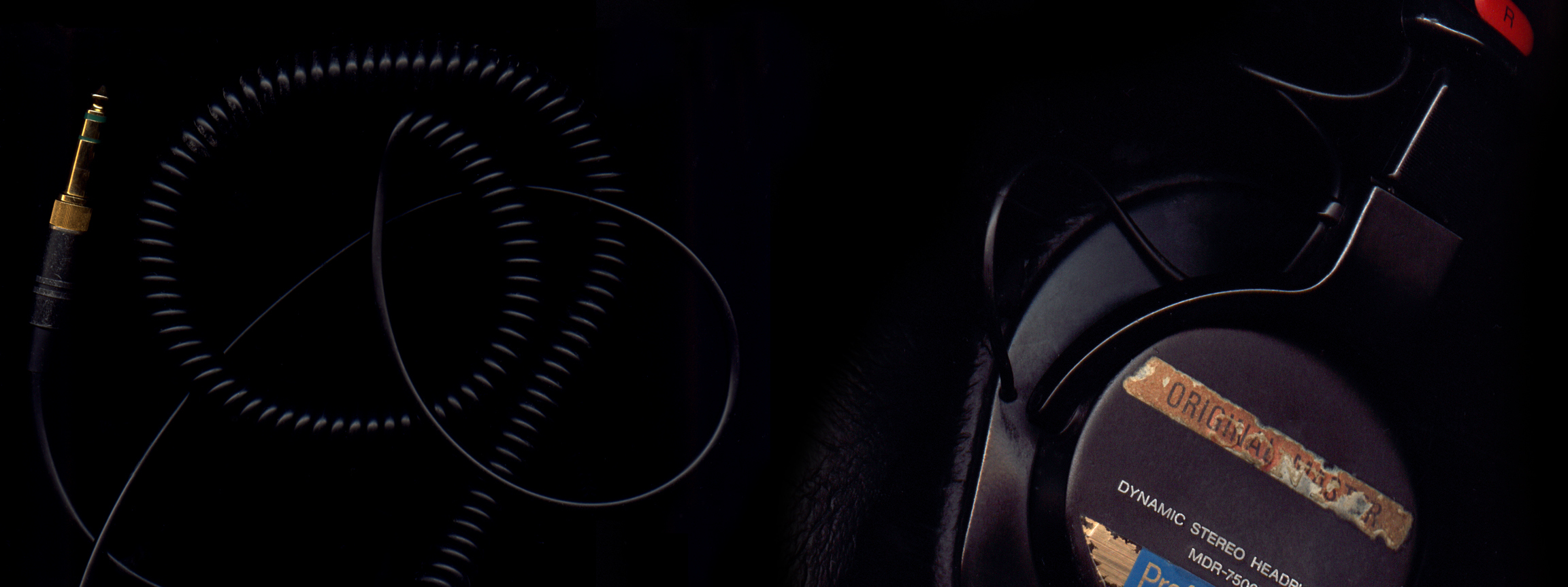 coiled cable and headphones