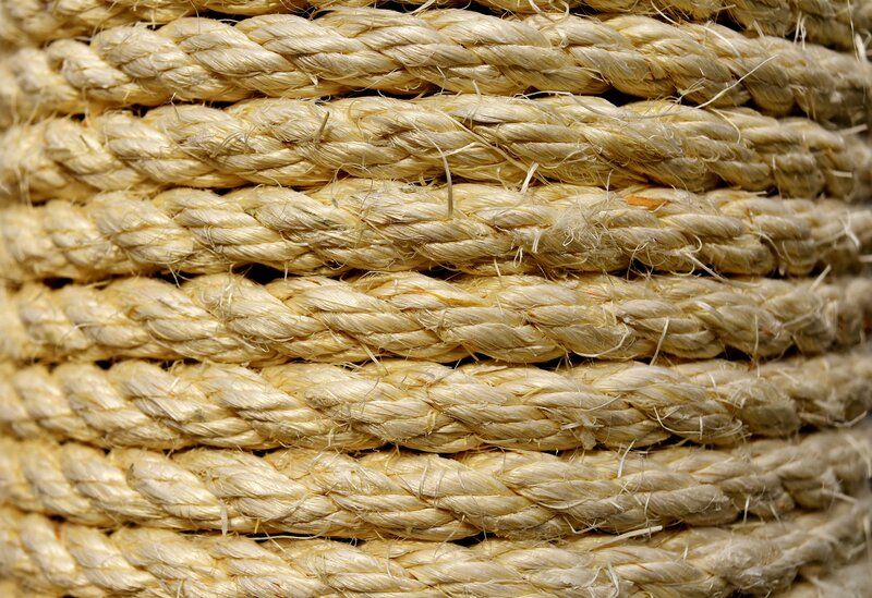 coiled natural fiber rope