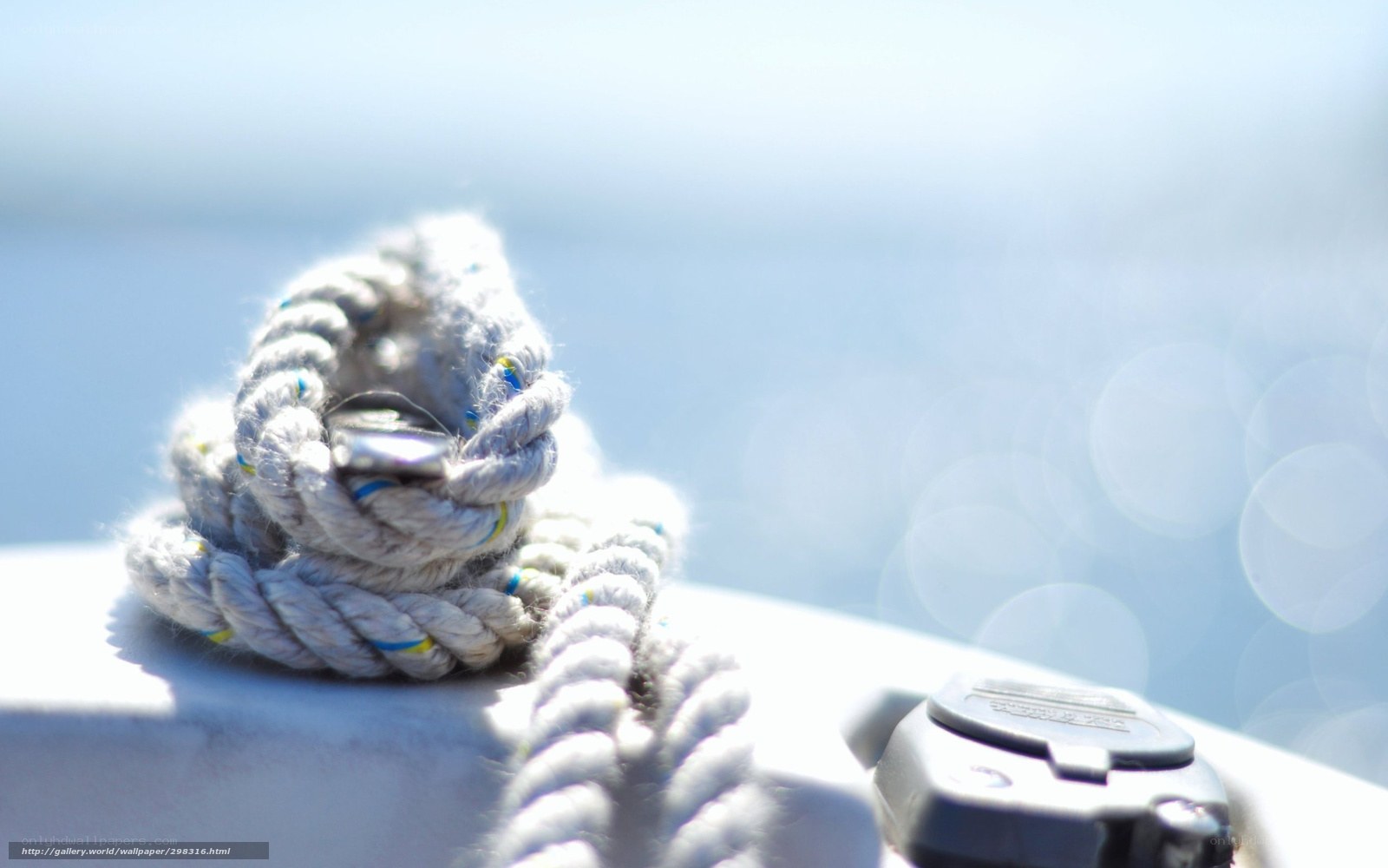 coiled rope on boat deck