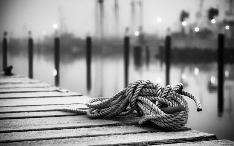 Coiled Rope on Dock