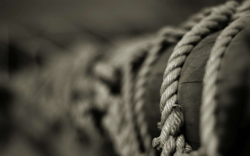 Coiled Rope on Wooden Spool