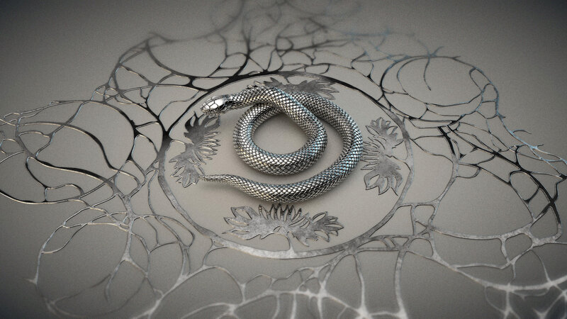 Coiled Snake Sculpture — Gray