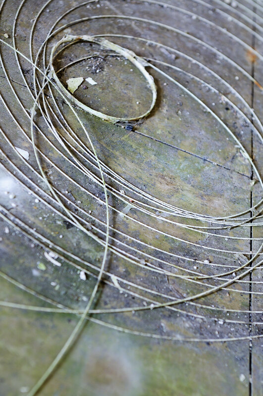 coiled wire on concrete
