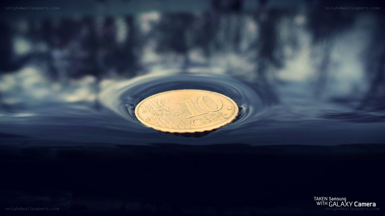coin dropped in water