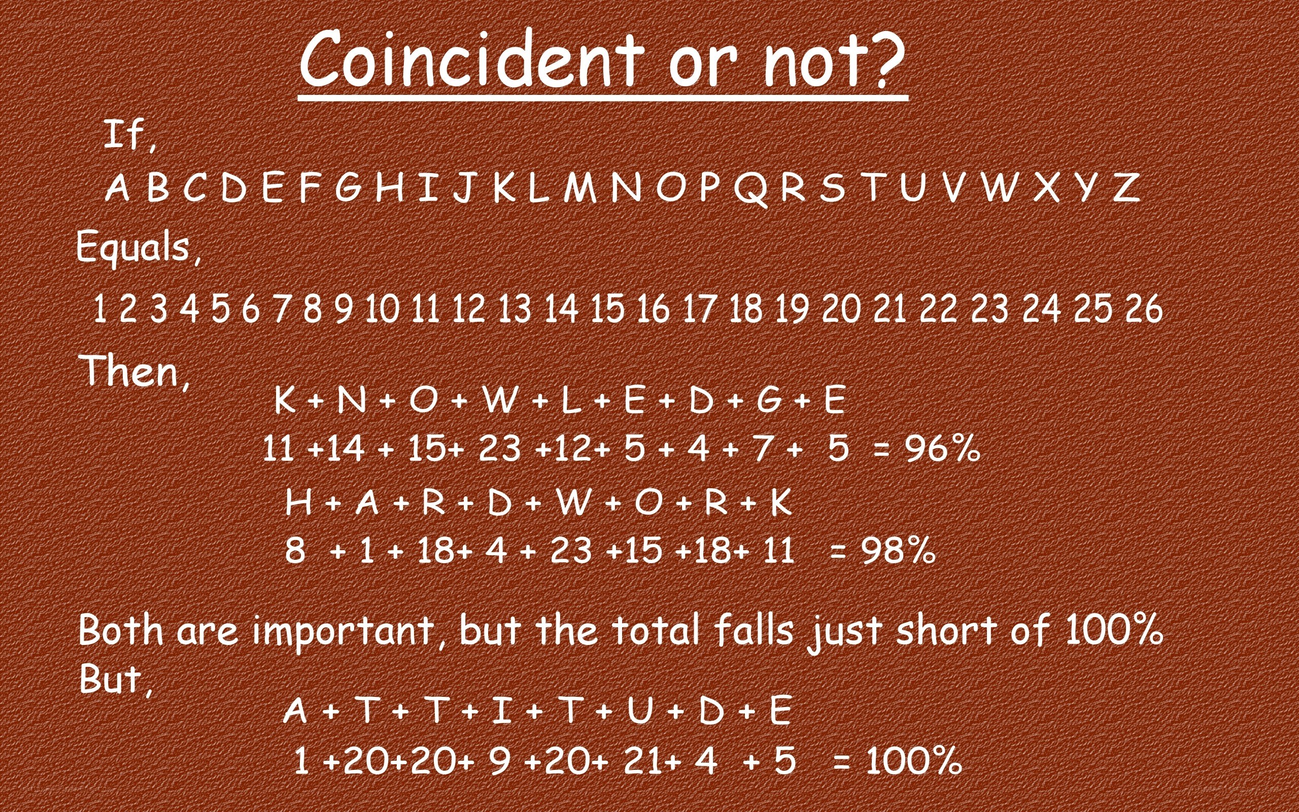 Coincidence or not?