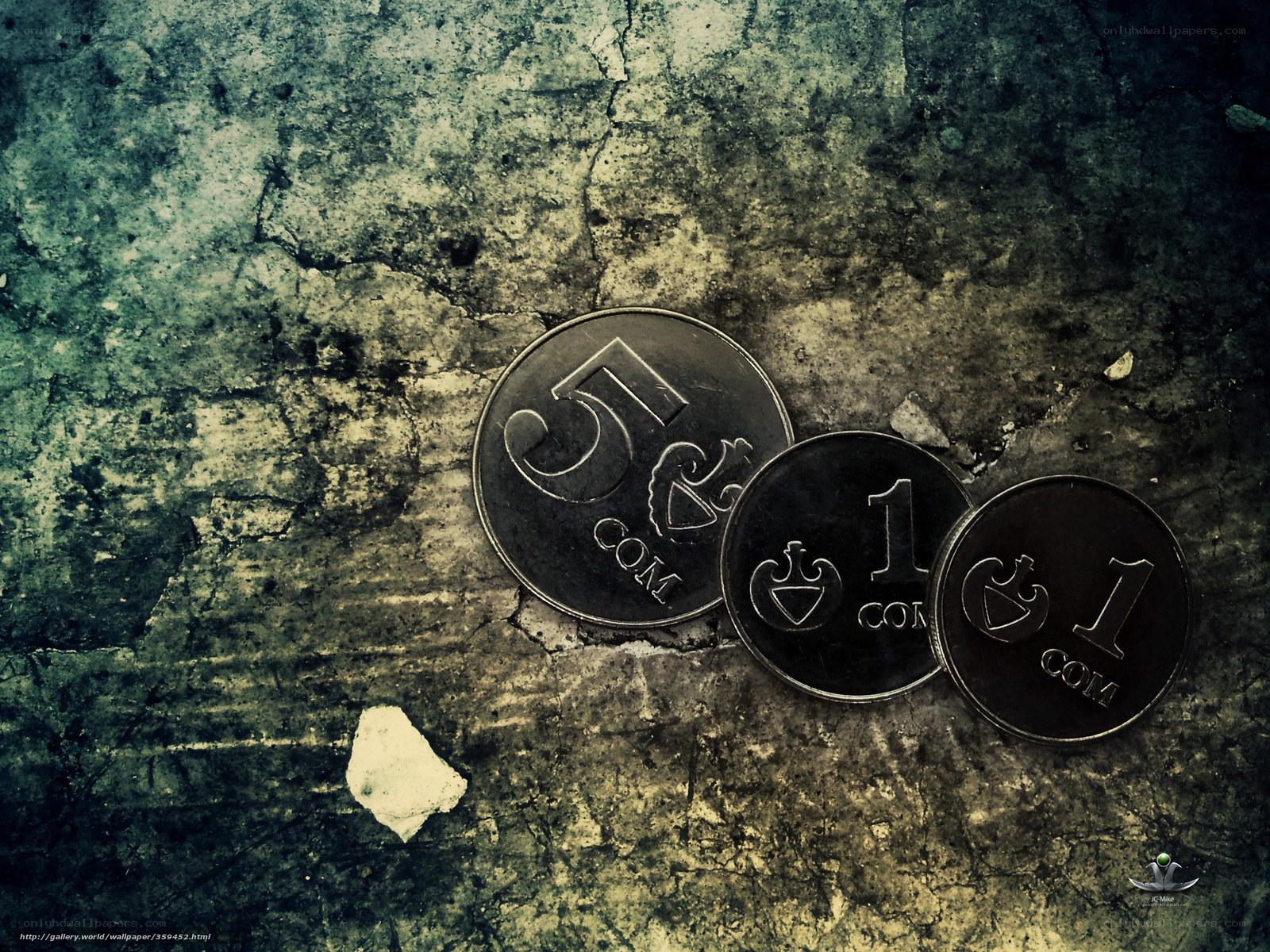 coins on cracked surface