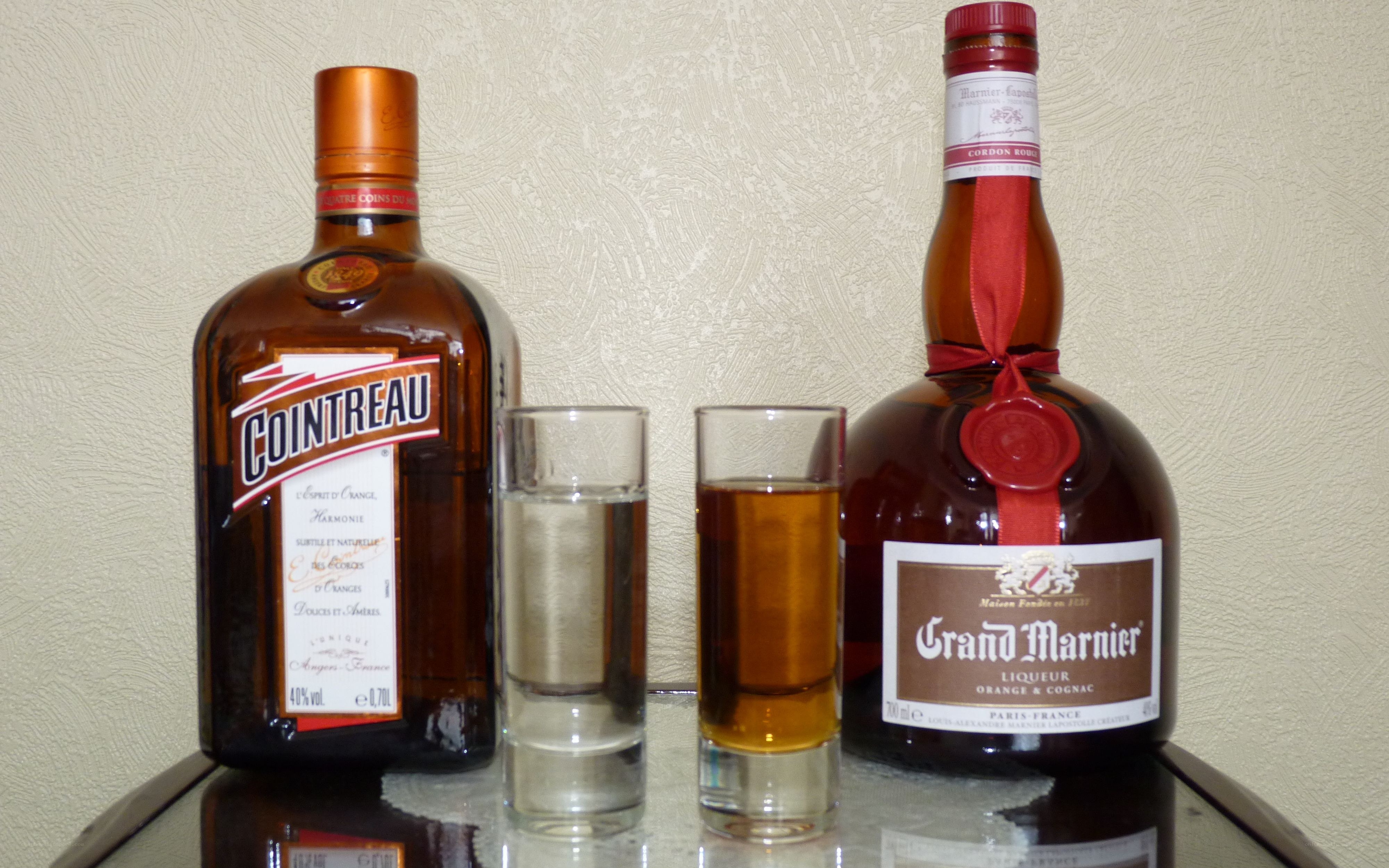 Cointreau and Grand Marnier bottles