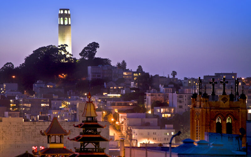 Coit Tower at Dusk — Blue